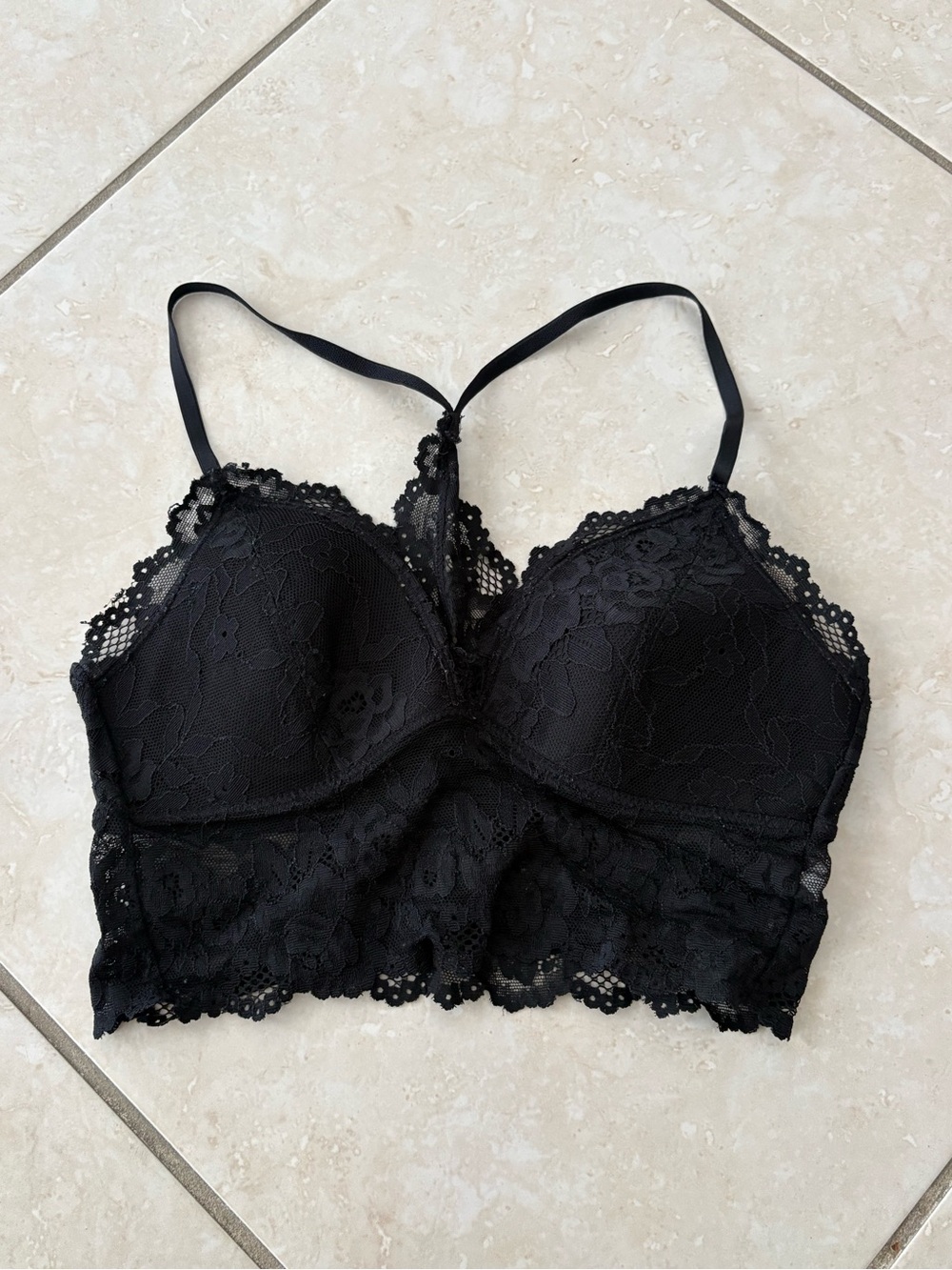 Aeropostale Black Lace Longline Bralette